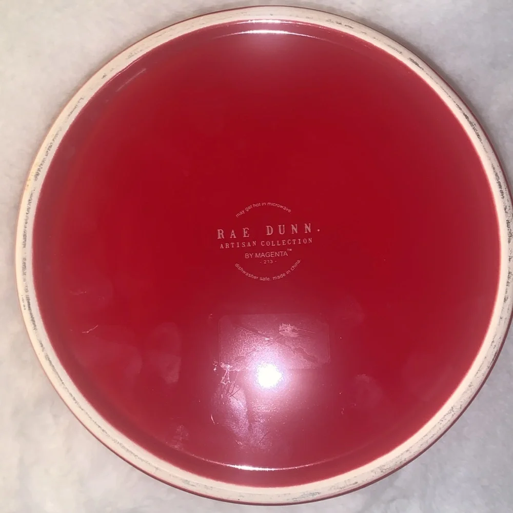 🍁 SANTA PAWS Rae Dunn Red Ceramic Pet Bowl NWOT